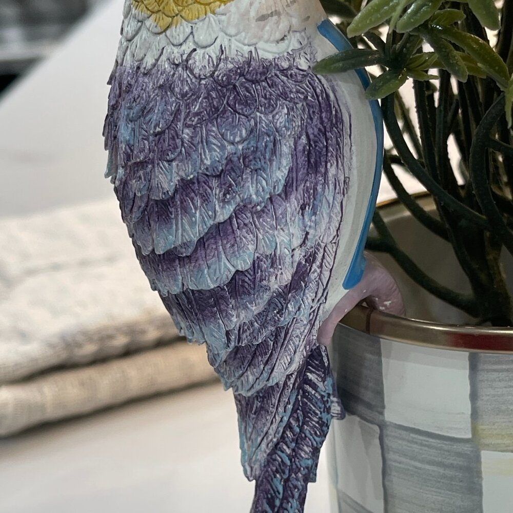Bluebird Conservatory | MacKenzie-Childs Blue Striped Parrot Pot Climber – New - Picture 6 of 14